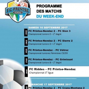 Le programme du week-end :...